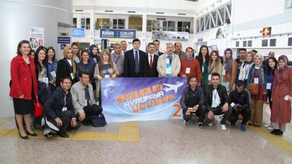 Erzurum Avrupaya Uçuyor-2 Projesinin İlk Grubu Yola Çıktı
