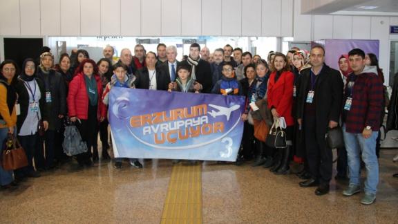 Erzurum Avrupaya Uçuyor-3 Projesinin İlk Grubu Yola Çıktı