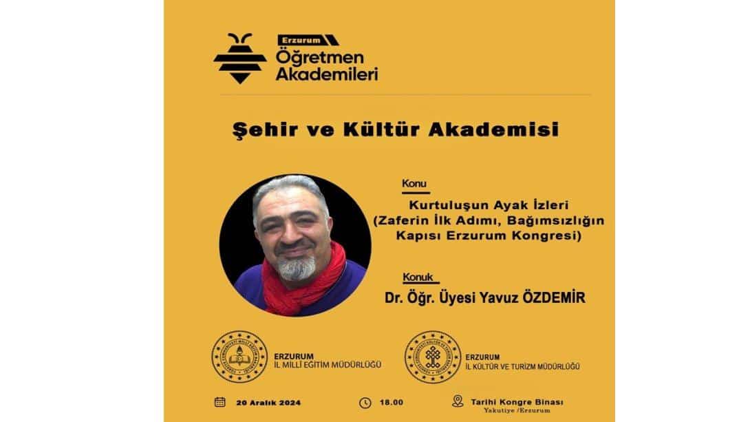 Erzurum Şehir ve Kültür Akademisi'nde Bu Hafta